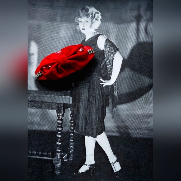 Vintage Barrette Bobby Pin Clip Paris Red Suede 1990s ❤️❤️❤️ - Picture 3 of 6